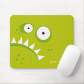 ユニークで気難しい怒っているおもしろいで恐い緑モンスター マウスパッド (マウス)