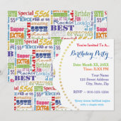 ユニークで特別な55歳の誕生日パーティーの贈り物 招待状 (正面/裏面)