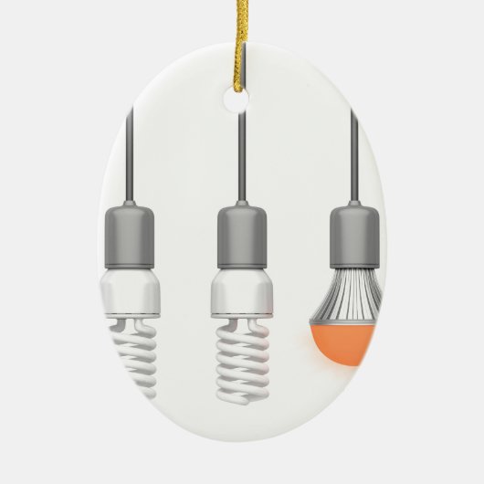 ユニークで白熱［赤熱］光を放つなLEDライト セラミックオーナメント (正面)