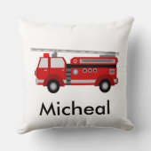 ユニークで赤い普通消防車 クッション (裏面)
