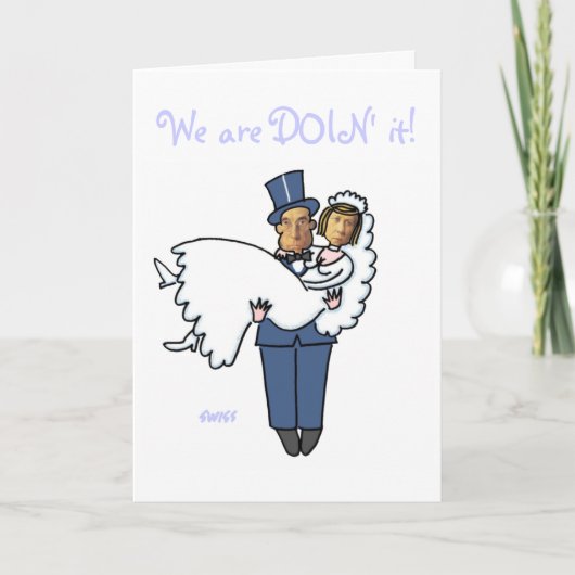 ユニークで面白いカスタム写真ウェディング招待状 案内状 (正面)