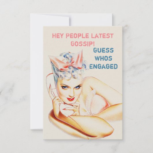 ユニークで面白い婚約発表 招待状 (正面)