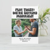 ユニークで面白い結婚式のユーモアの引用符の楽しい写真 セーブザデート (スタンド正面)