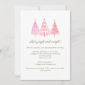 ユニークで風変わりな手描きクリスマスホリデーパーティー 招待状 (正面)