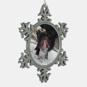 ユニークで黒い小型ブタのピューターの雪片のオーナメント スノーフレークピューターオーナメント (左)