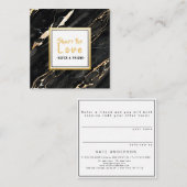 ユニークで黒い金ゴールドの大理石の顧客の紹介カード スクエア名刺 (正面/裏面)