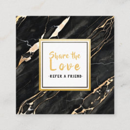ユニークで黒い金ゴールドの大理石の顧客の紹介カード スクエア名刺