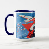 ユニークで、カラフルな60年代時代のソビエト宇宙飛行士のマグ マグカップ (左)