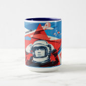 ユニークで、カラフルな60年代時代のソビエト宇宙飛行士のマグ マグカップ (中央)