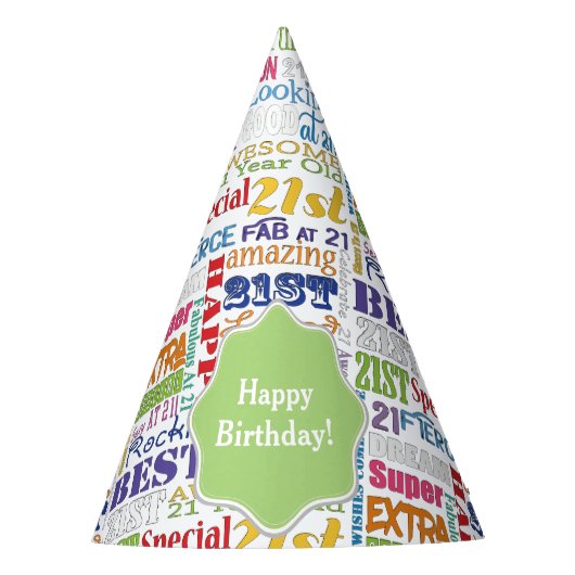 ユニークと特別な21歳の誕生日パーティーギフト パーティーハット (正面)