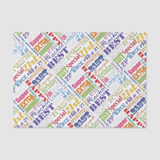 ユニークと特別な21歳の誕生日パーティーギフト 薄葉紙 (正面)