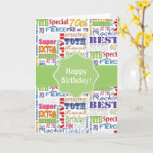 ユニークと特別70歳の誕生日パーティギフト カード (黄色い花)