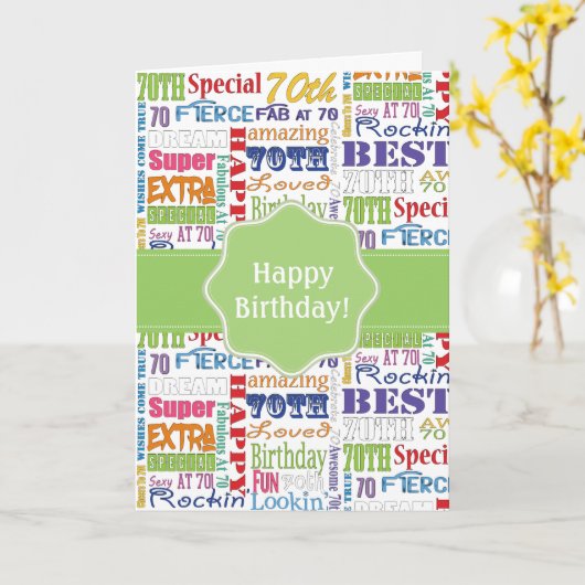 ユニークと特別70歳の誕生日パーティギフト カード (黄色い花)