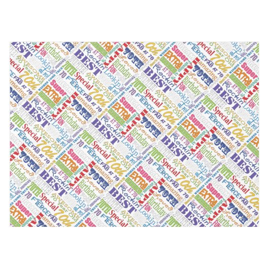 ユニークと特別70歳の誕生日パーティギフト テーブルクロス (正面(横))