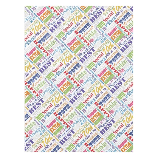 ユニークと特別70歳の誕生日パーティギフト テーブルクロス (正面)