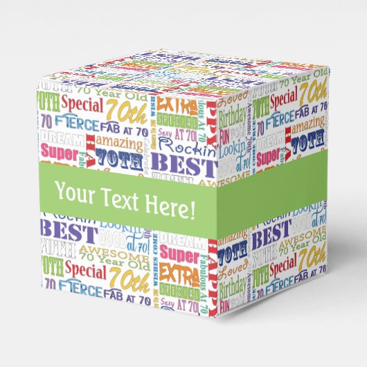 ユニークと特別70歳の誕生日パーティギフト フェイバーボックス (正面サイド)