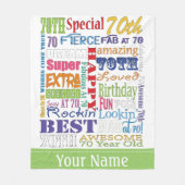 ユニークと特別70歳の誕生日パーティギフト フリースブランケット (正面)