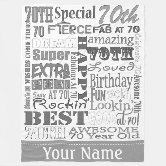 ユニークと特別70歳の誕生日パーティギフト フリースブランケット (正面)