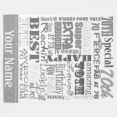 ユニークと特別70歳の誕生日パーティギフト フリースブランケット (正面(横))