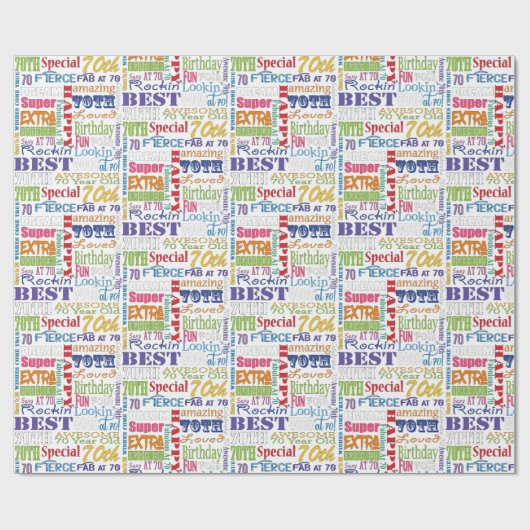 ユニークと特別70歳の誕生日パーティギフト ラッピングペーパー (フラット)