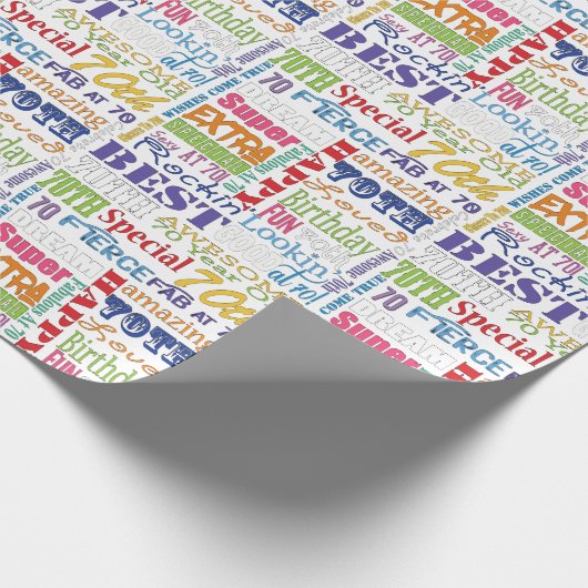 ユニークと特別70歳の誕生日パーティギフト ラッピングペーパー (角)