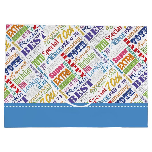 ユニークと特別70歳の誕生日パーティギフト ラージペーパーバッグ (裏面)