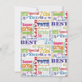 ユニークと特別70歳の誕生日パーティギフト 招待状 (裏面)