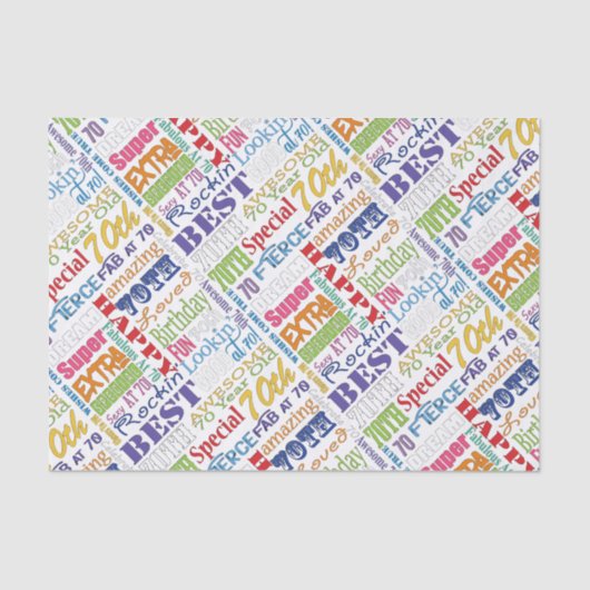 ユニークと特別70歳の誕生日パーティギフト 薄葉紙 (正面)