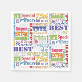 ユニークと特別75歳の誕生日パーティギフト スタンダードカクテルナプキン (正面)