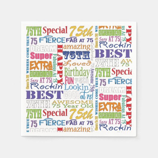 ユニークと特別75歳の誕生日パーティギフト スタンダードカクテルナプキン (正面)