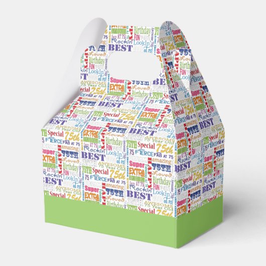 ユニークと特別75歳の誕生日パーティギフト フェイバーボックス (裏面サイド)