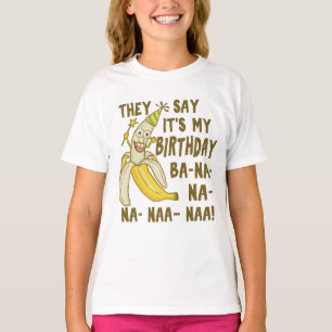 ユニークなおもしろいな誕生日のバナナの漫画のユーモア Tシャツ
