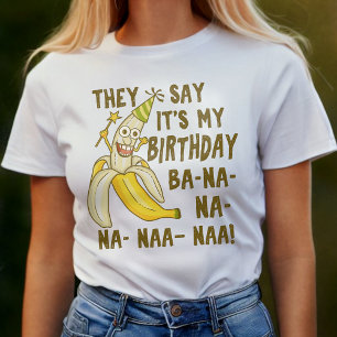 ユニークなおもしろいな誕生日のバナナの漫画のユーモア Tシャツ