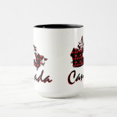 ユニークなおもしろいのカナダのアメリカハナノキのカナダのコーヒー・マグ マグカップ (中央)