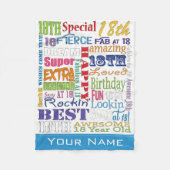 ユニークなおよびスペシャルの第18誕生会のギフト フリースブランケット (正面)