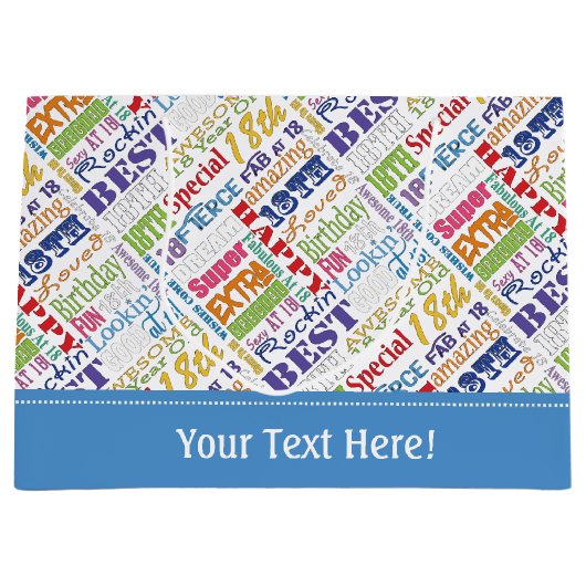 ユニークなおよびスペシャルの第18誕生会のギフト ラージペーパーバッグ (正面)