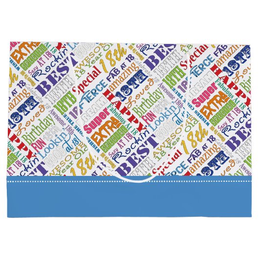 ユニークなおよびスペシャルの第18誕生会のギフト ラージペーパーバッグ (裏面)