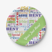 ユニークなおよびスペシャルの第25誕生会のギフト ペーパープレート (正面)