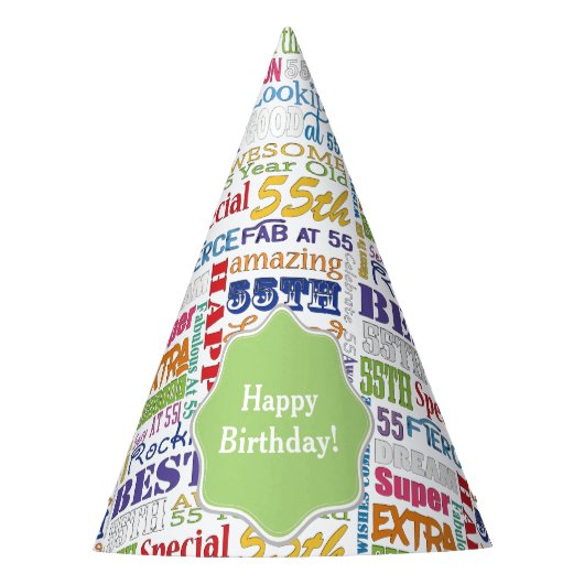 ユニークなおよびスペシャルの第55誕生会のギフト パーティーハット (正面)