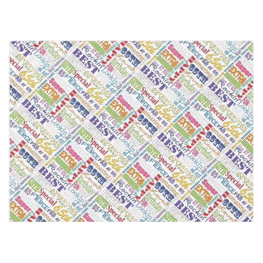 ユニークなおよびスペシャルの第65誕生会のギフト テーブルクロス (正面(横))