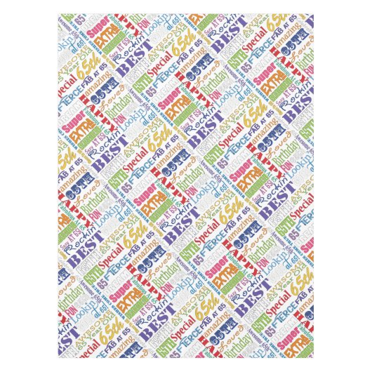 ユニークなおよびスペシャルの第65誕生会のギフト テーブルクロス (正面)