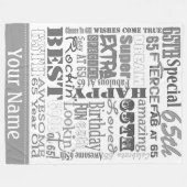 ユニークなおよびスペシャルの第65誕生会のギフト フリースブランケット (正面(横))