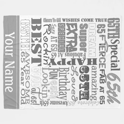 ユニークなおよびスペシャルの第65誕生会のギフト フリースブランケット (正面(横))