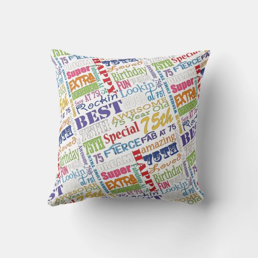 ユニークなおよびスペシャルの第75誕生会のギフト クッション (裏面)