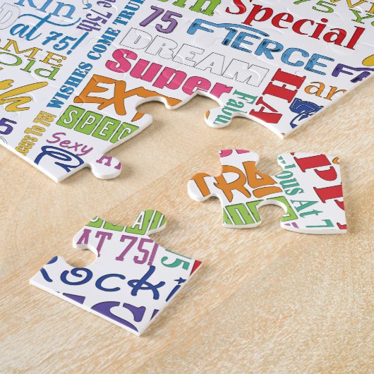 ユニークなおよびスペシャルの第75誕生会のギフト ジグソーパズル (側面)