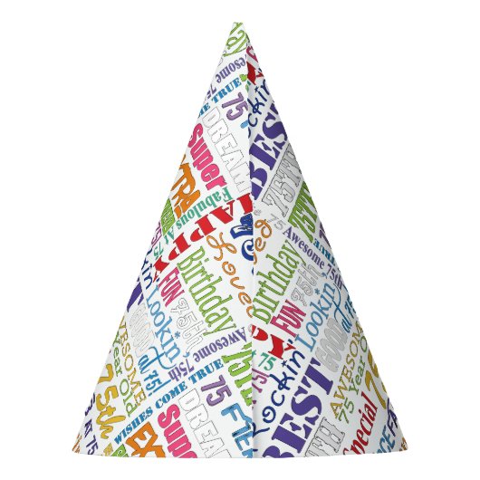 ユニークなおよびスペシャルの第75誕生会のギフト パーティーハット (裏面)