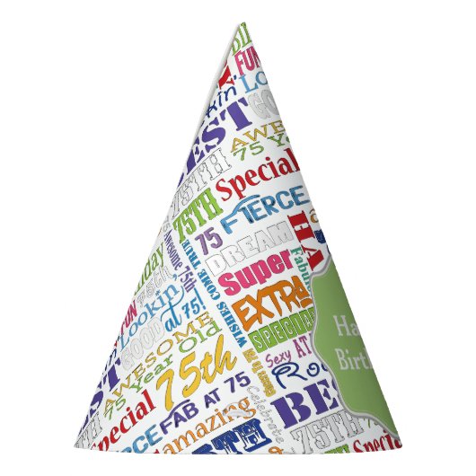 ユニークなおよびスペシャルの第75誕生会のギフト パーティーハット (左)