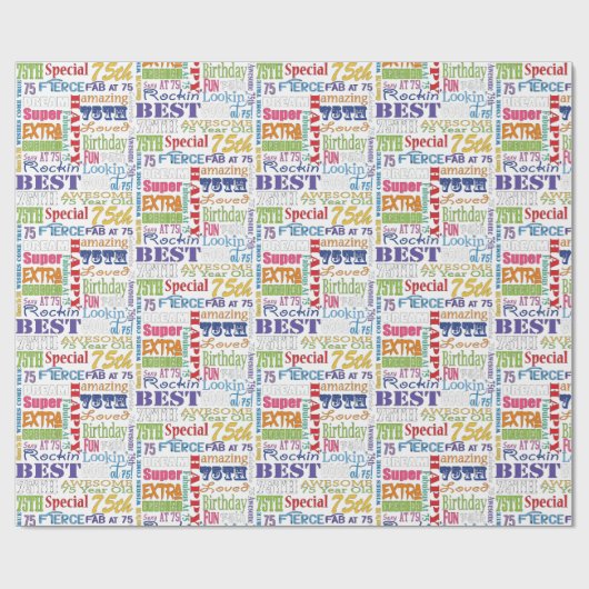 ユニークなおよびスペシャルの第75誕生会のギフト ラッピングペーパー (フラット)