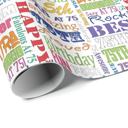 ユニークなおよびスペシャルの第75誕生会のギフト ラッピングペーパー (ロールコーナー)