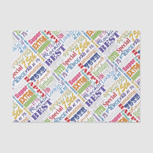 ユニークなおよびスペシャルの第75誕生会のギフト 薄葉紙 (正面)